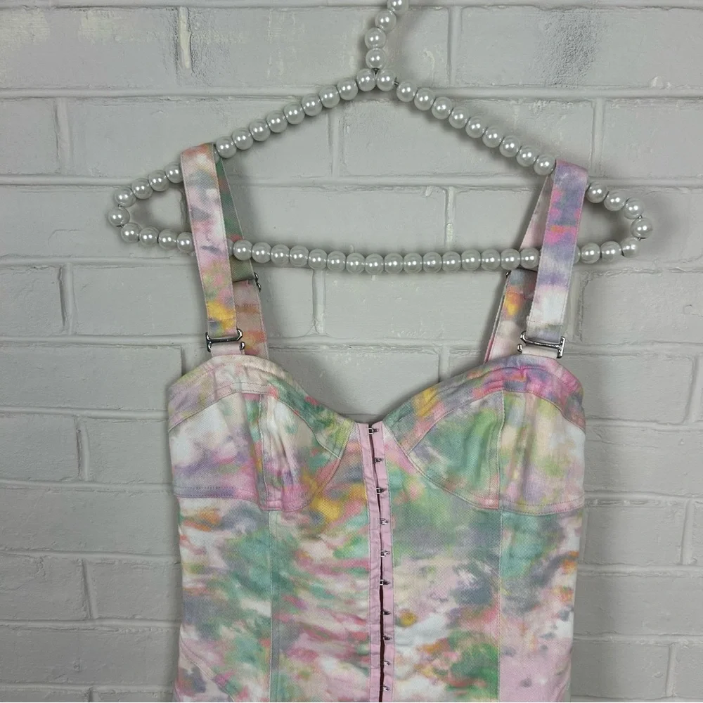 For Love & Lemons Smythe Tie Dye Corset Dress Size S - Picture 8 of 14